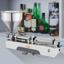VEVOR Máquina llenadora neumática de pasta líquida de 50-500 ml de volumen, máquina llenadora de crema horizontal con tolva de 30 l, máquina llenadora de líquido neumática para crema de aceite de agua, etc.