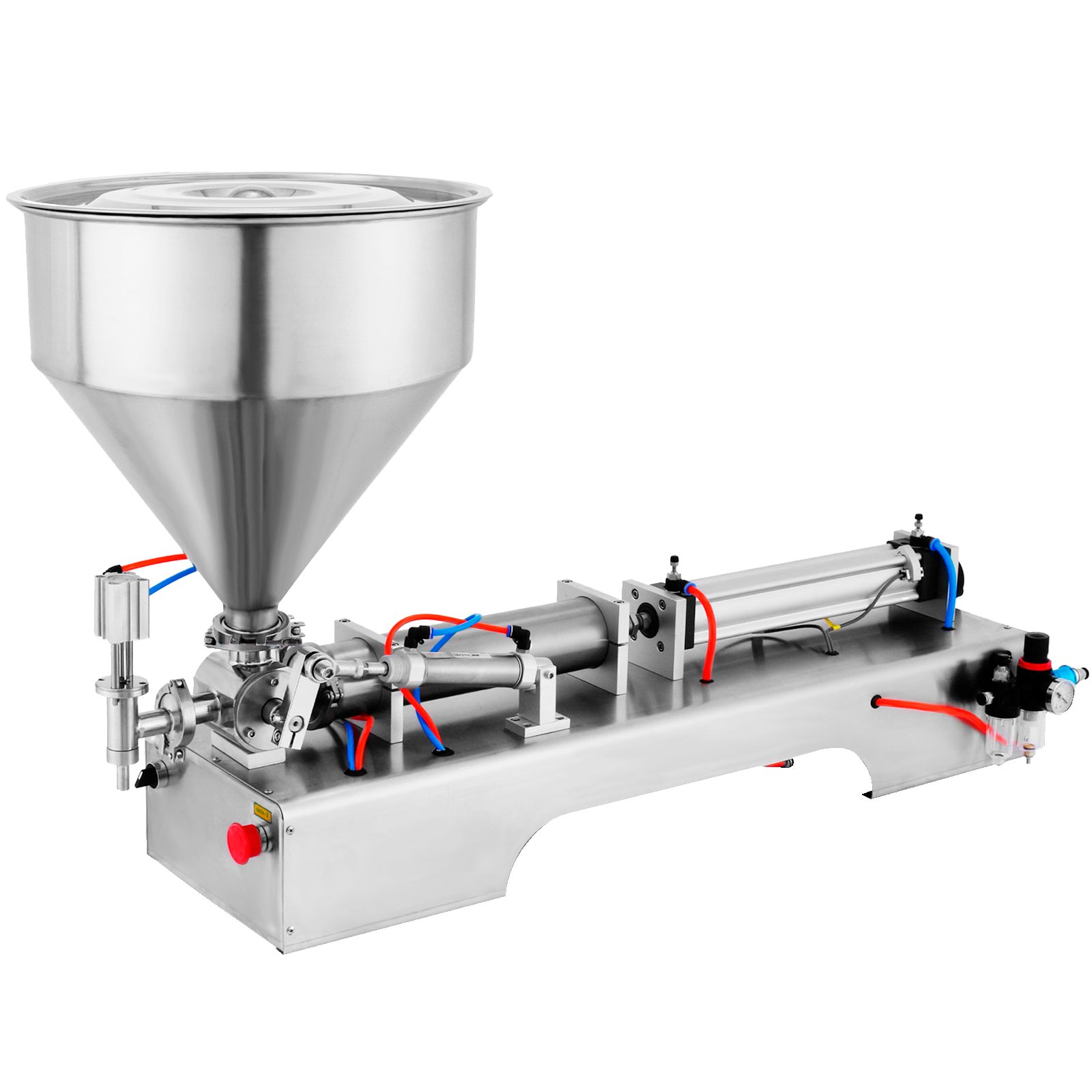 VEVOR Pneumatic Liquid Paste Filling Machine 50-500ML Volume, Horizontal Cream Filling Machine with 30L Hopper, Pneumatic liquid Filling Machine for Water Oil Cream etc