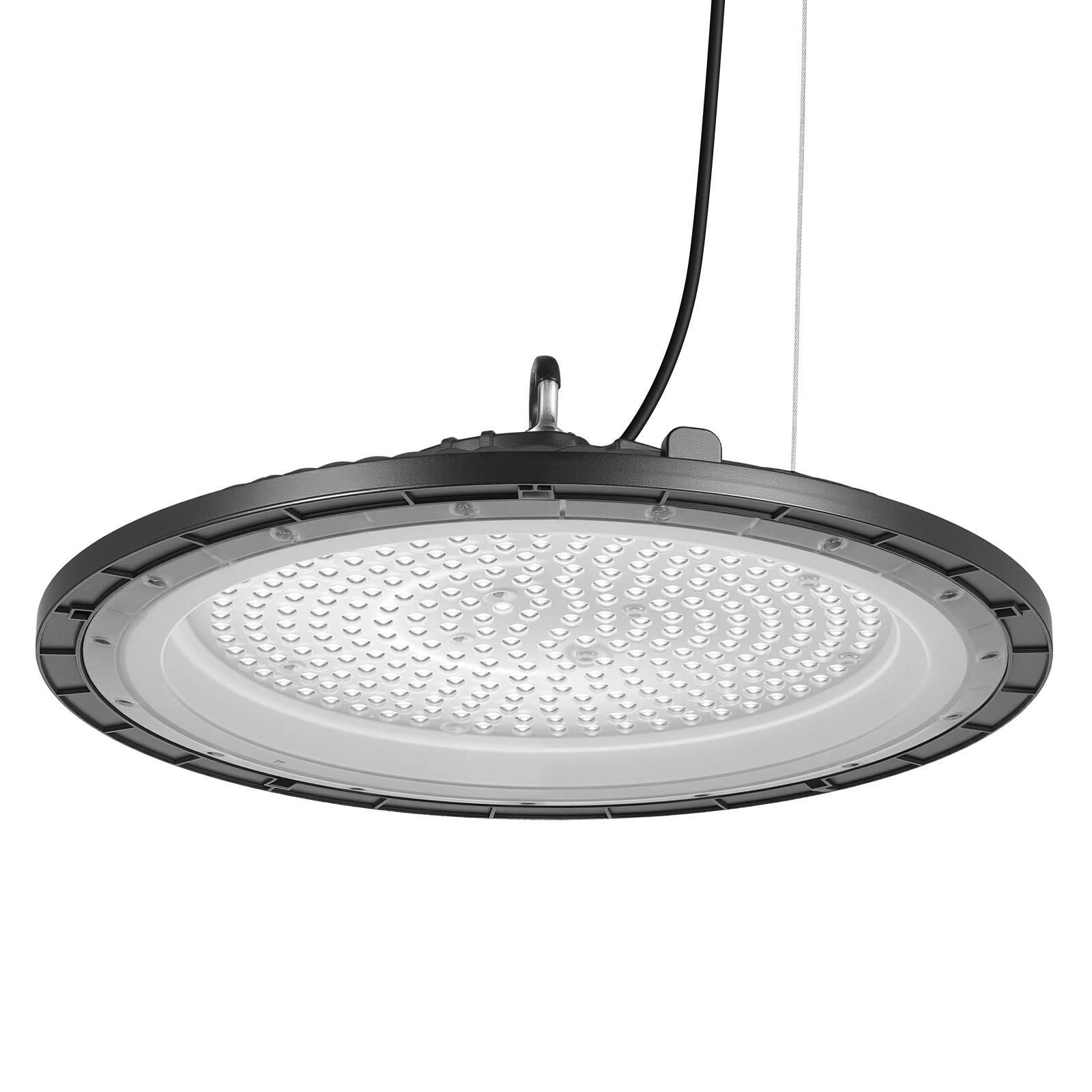 VEVOR 10 Pack LED High Bay Lights, 5000K 200W 30000LM Super Bright UFO LED Warehouse Shop Lights, IP65 Waterproof, 100-277V Wide Voltage for Warehouse Workshop Factory Gym Garage Barn, Black