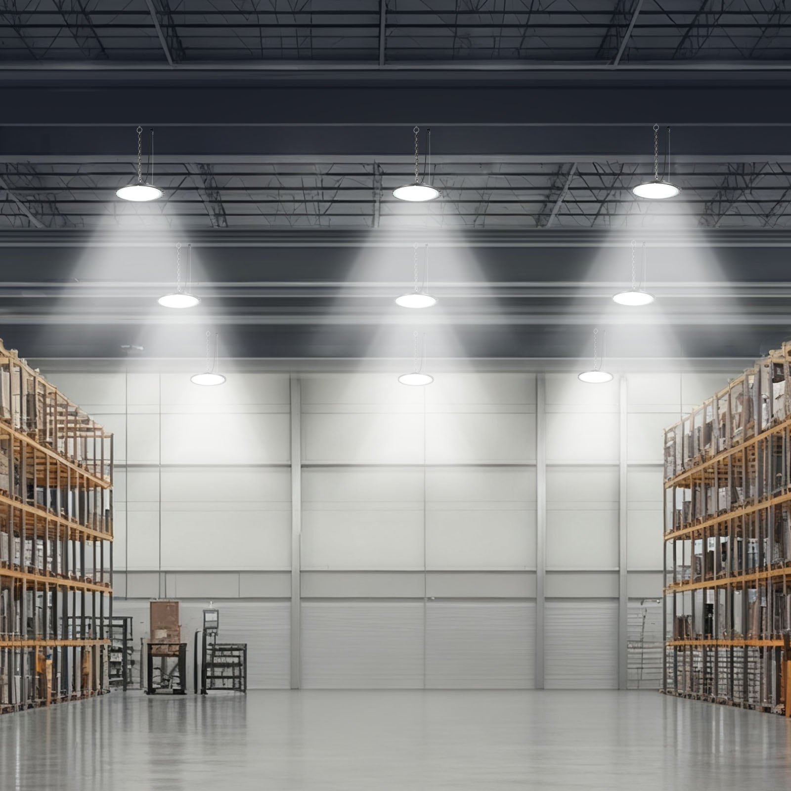 VEVOR 20 Pack LED High Bay Lights, 5000K 150W 21000LM Super Bright UFO LED Warehouse Shop Lights, IP65 Waterproof, 100-277V Wide Voltage for Warehouse Workshop Factory Gym Garage Barn, Black