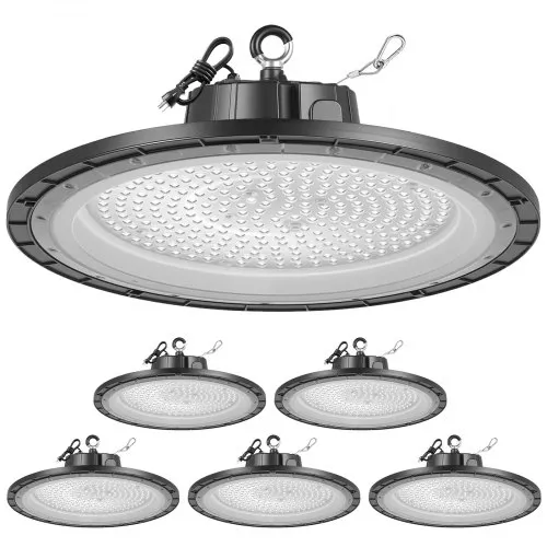 Jomitop 200W LED UFO High Bay Light – Super Bright 6000K, Waterproof, With US Plug, For Warehouse, Gym, Factory