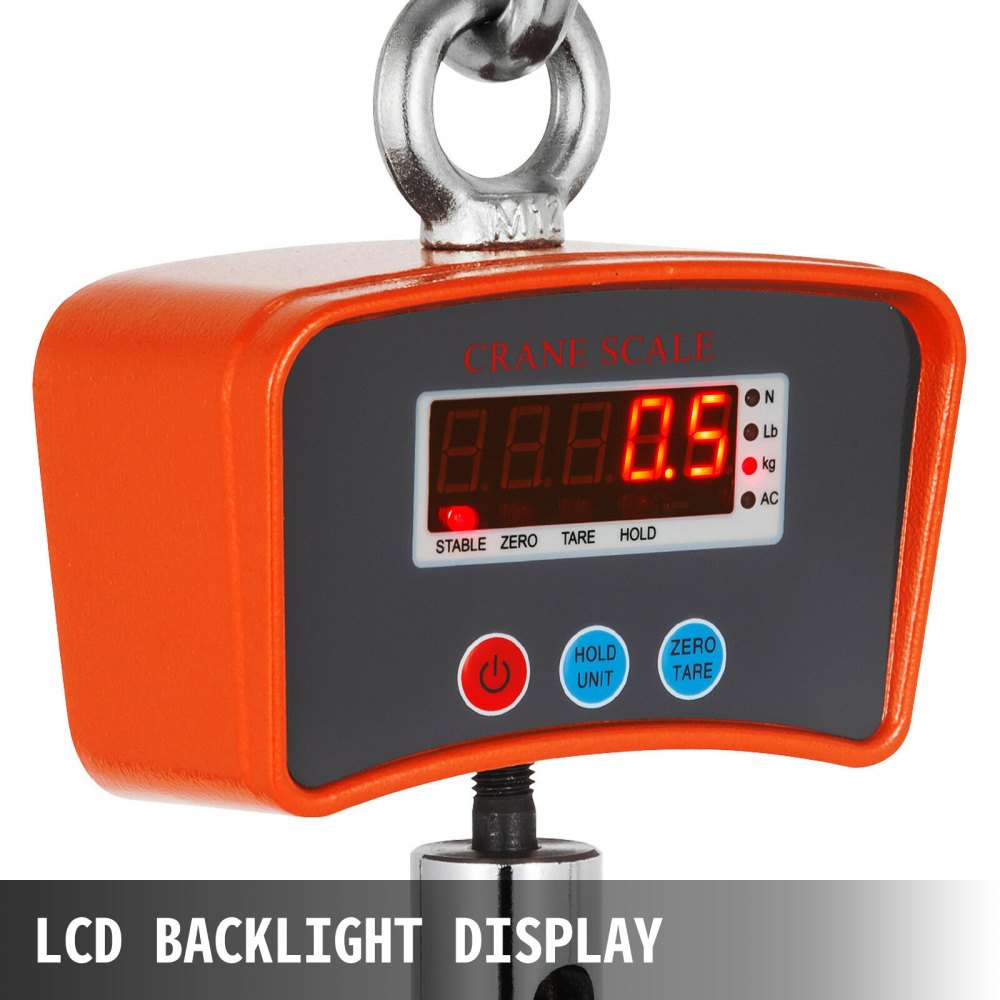 500KG 1100lb-0.5T Hanging Scale Crane Scale Aluminum Digital Heavy Duty LED W/rc