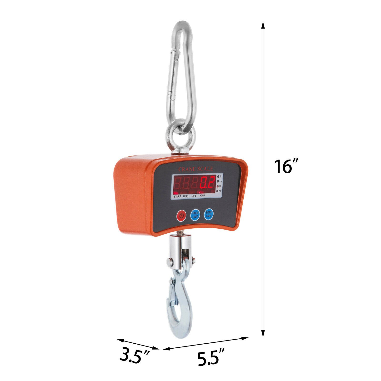 500KG 1100lb-0.5T Hanging Scale Crane Scale Aluminum Digital Heavy Duty LED W/rc
