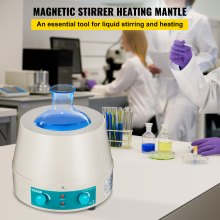 VEVOR Heating Mantle 500ml Magnetic Stirrer Heating Mantle 0-1600rpm Heating Mantle Magnetic Stirrer 250W Lab Magnetic Stir Plate for Liquid Heating and Stirring (500ml)