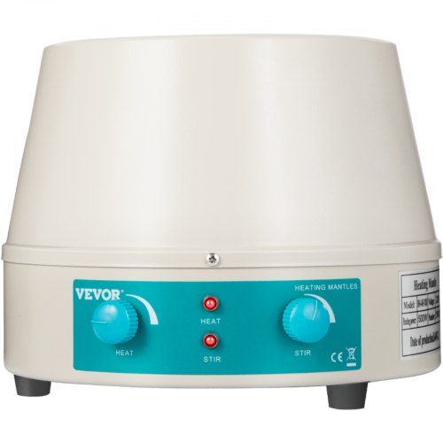 VEVOR 500ml Magnetic Stirrer Heating Mantle 250W Heating Mantle Stirrer Digital Display for Round Bottom Flask