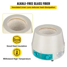 VEVOR 500ml Magnetic Stirrer Heating Mantle 250W Heating Mantle Stirrer Digital Display for Round Bottom Flask