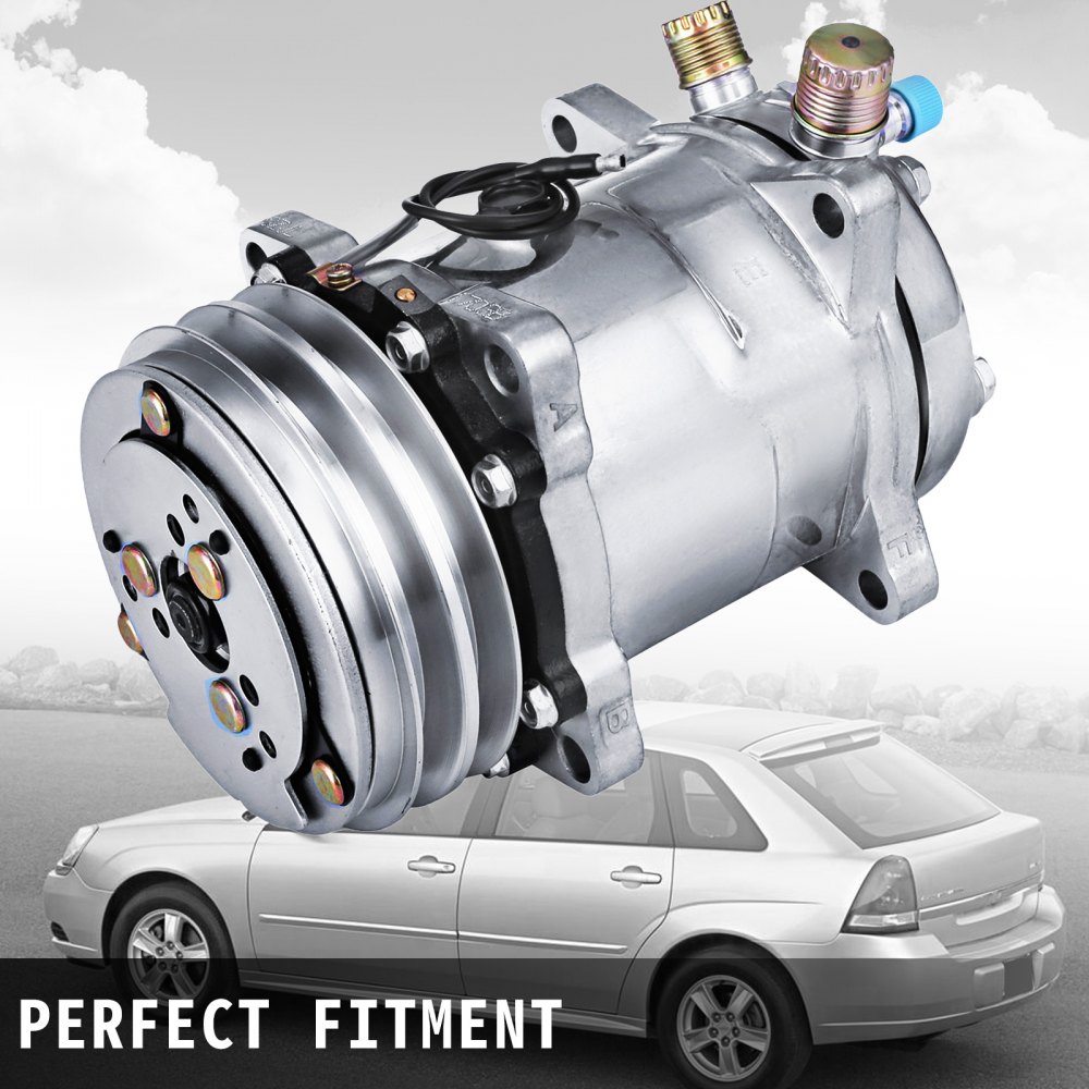 Vevor AIR CONDITION COMPRESSORS SANDEN 508 STYLE NATURAL FINISH V BELT FLARE FITTINGS