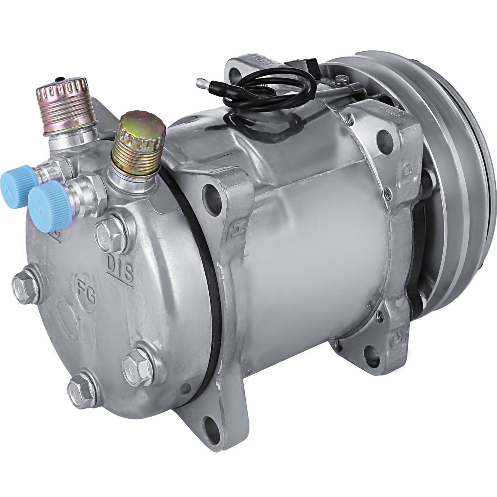 Vevor AIR CONDITION COMPRESSORS SANDEN 508 STYLE NATURAL FINISH V BELT FLARE FITTINGS