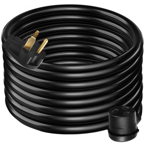VEVOR Extension Cord, 50ft 250 Volt, 10 Gauge Heavy Duty Outdoor Welder Extension Cord with 10 Awg 3 Prong, 50 Amp Power Extension for Welding Machines, NEMA 6-50 Plug, ETL Approved, Black