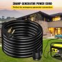 VEVOR Extension Cord, 50ft 250 Volt, 10 Gauge Heavy Duty Outdoor Welder Extension Cord with 10 Awg 3 Prong, 30 Amp Power Extension for Welding Machines, NEMA 6-50 Plug, ETL Approved, Black