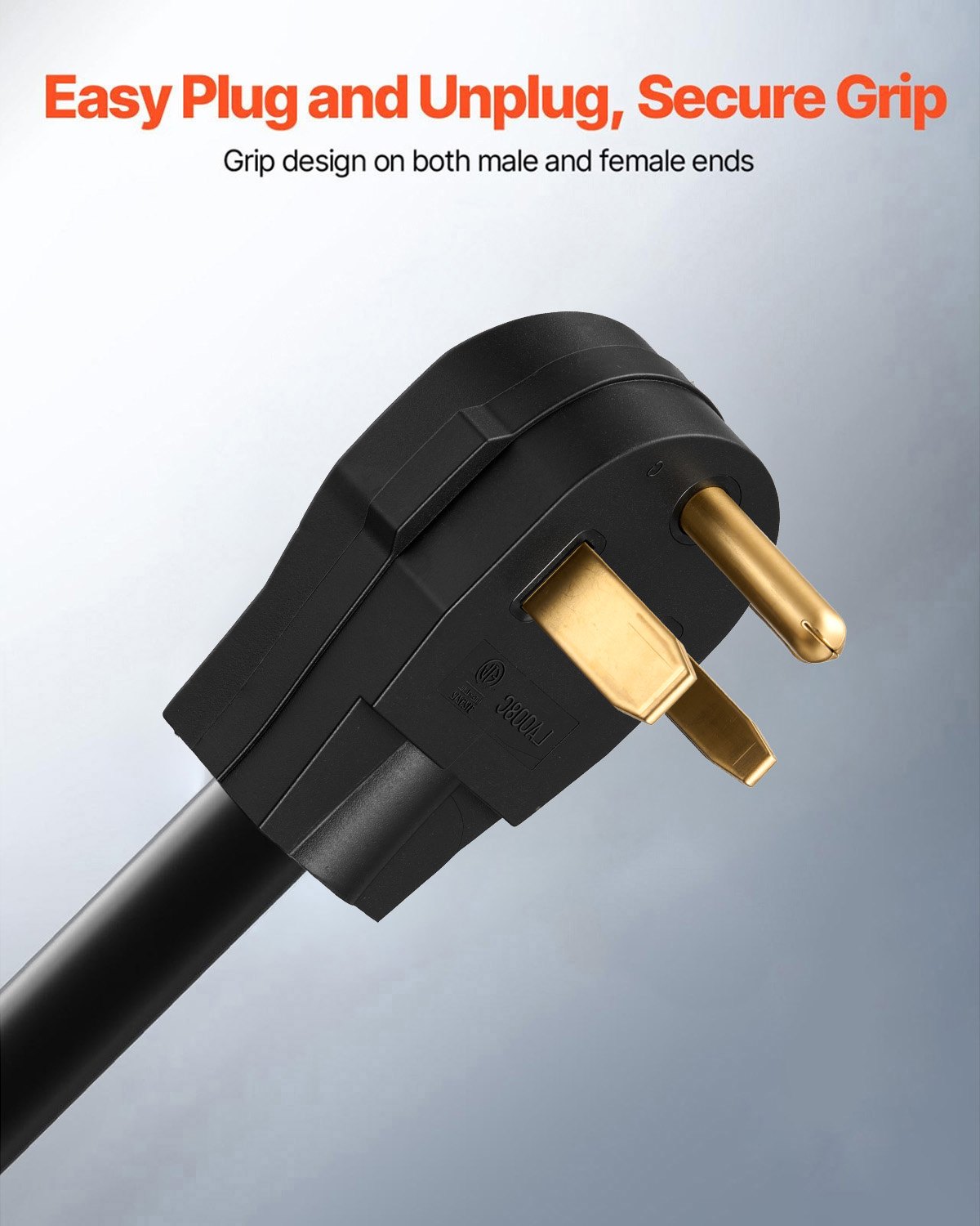 VEVOR Welder Extension Cord, 30 Amp 50 ft, Extension Cord for Portable Welders, NEMA 6-50P, 10/3 AWG, 250V, 7500W Heavy Duty Pure Copper Welder Cable, for Outdoor MIG TIG Plasma, STW Weather-proof