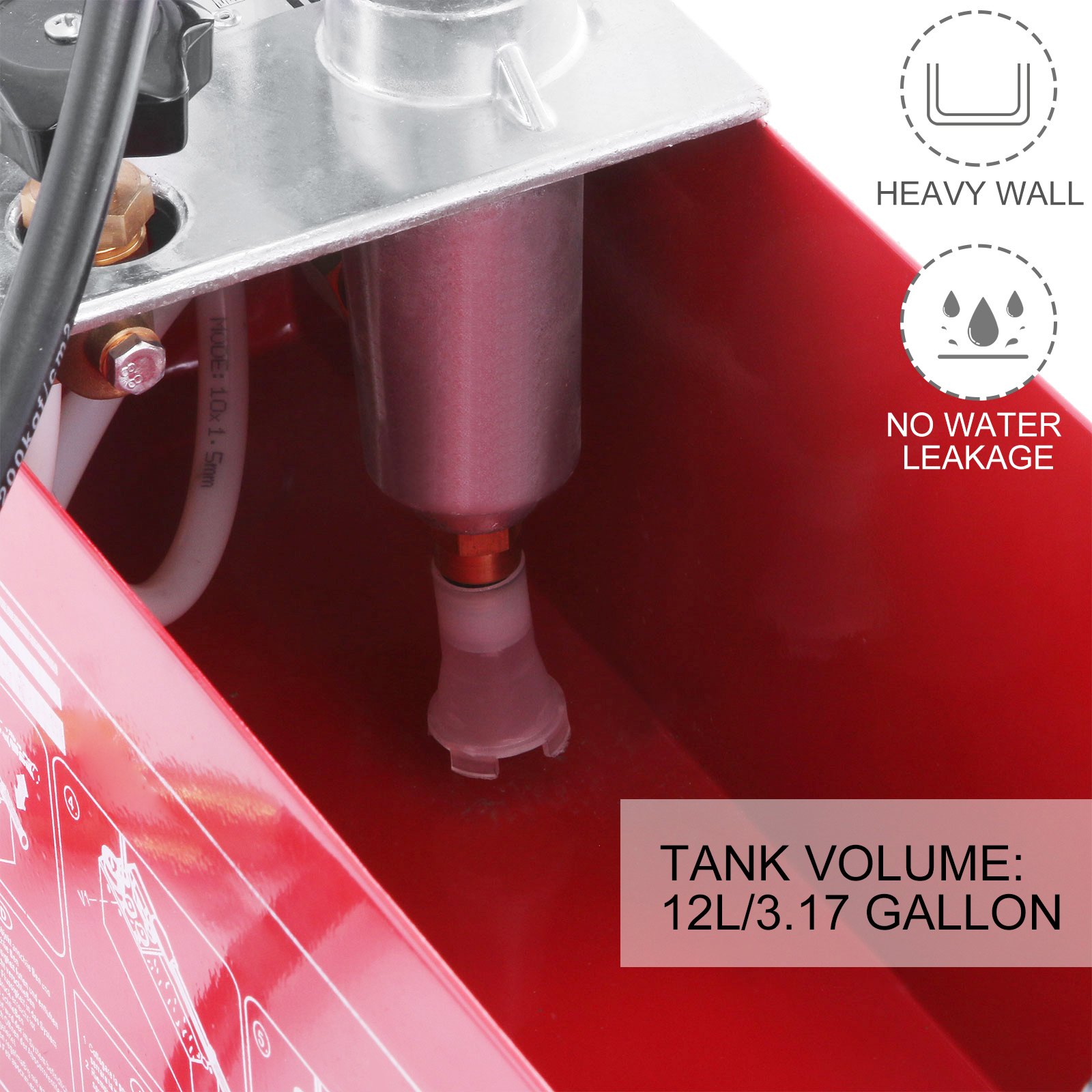 VEVOR hydraulic pressure test pump with 12l tank, heavy wall, and no water leakage.