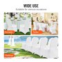 VEVOR Stretch Spandex Folding Chair Covers, Universal Fitted Arched Front Cover, Removable Washable Protective Slipcovers, for Wedding, Holiday, Banquet, Party, Celebration, Dining (50PCS White)