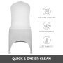 VEVOR Stretch Spandex Folding Chair Covers, Universal Fitted Arched Front Cover, Removable Washable Protective Slipcovers, for Wedding, Holiday, Banquet, Party, Celebration, Dining (50PCS White)
