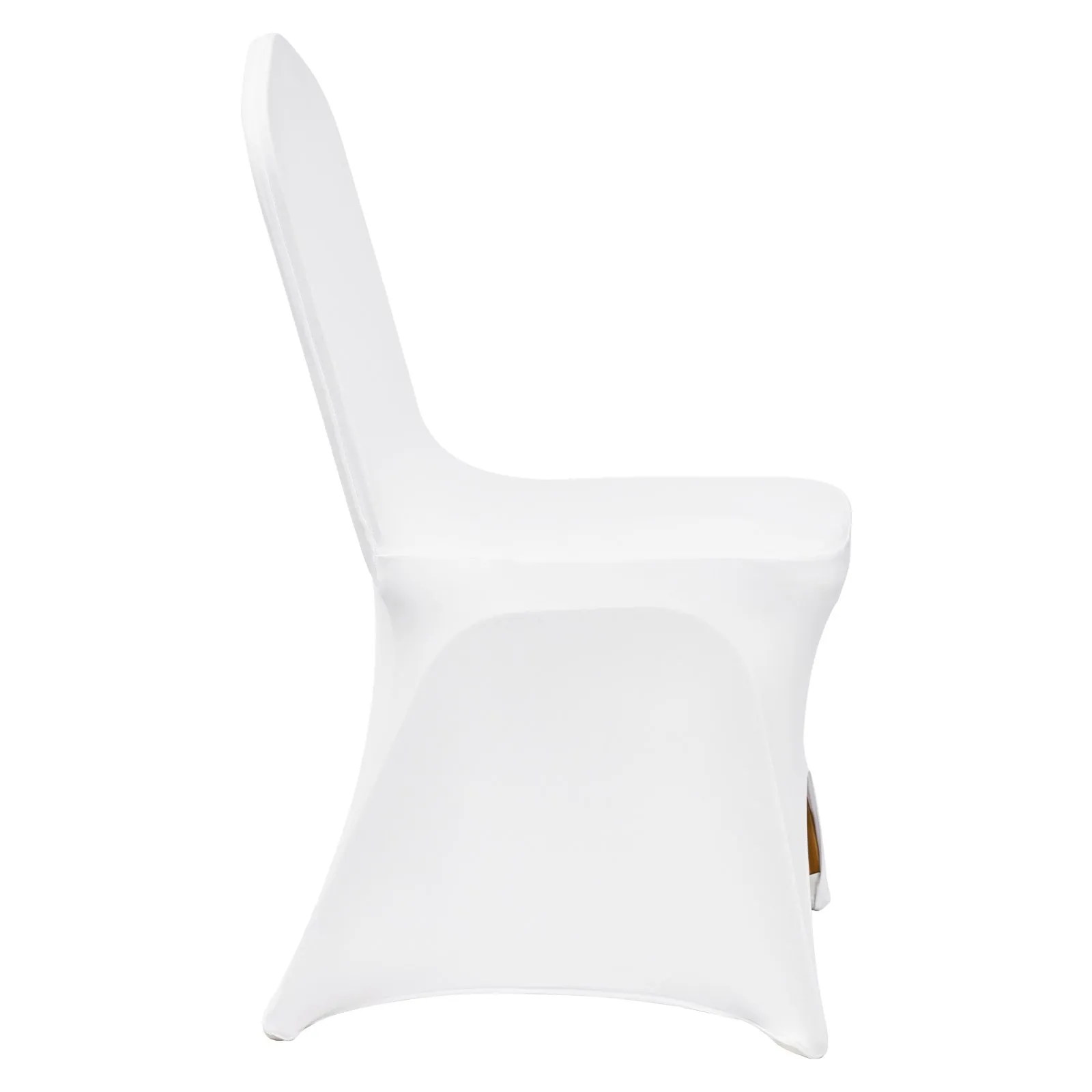 white chair with VEVOR chair covers, fully fitted and wrinkle-free.