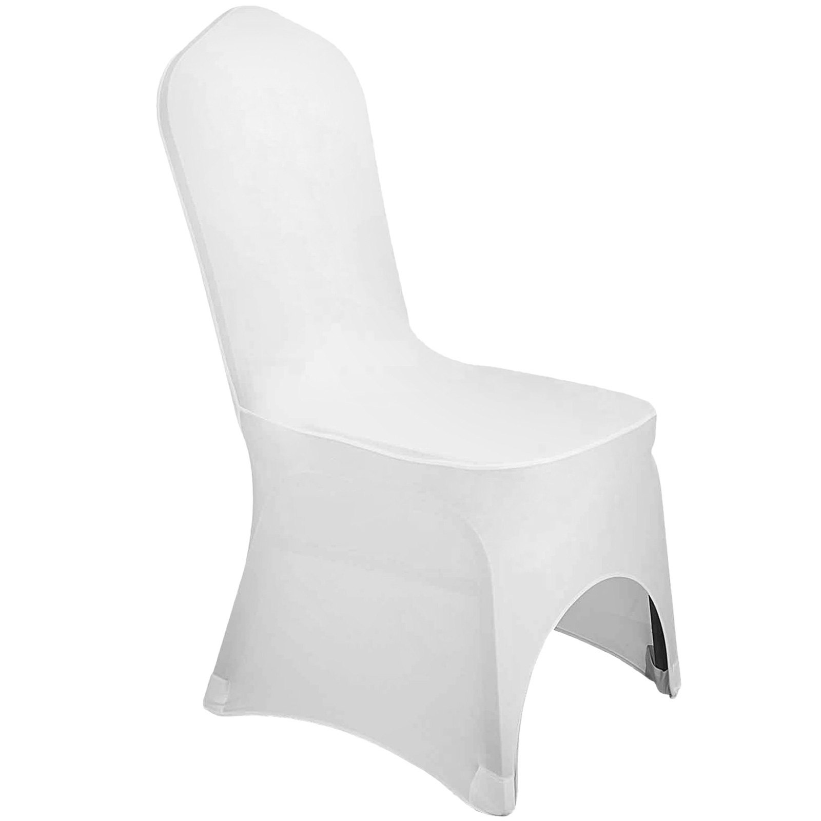 VEVOR Stretch Spandex Folding Chair Covers, Universal Fitted Arched Front Cover, Removable Washable Protective Slipcovers, for Wedding, Holiday, Banquet, Party, Celebration, Dining (50PCS White)
