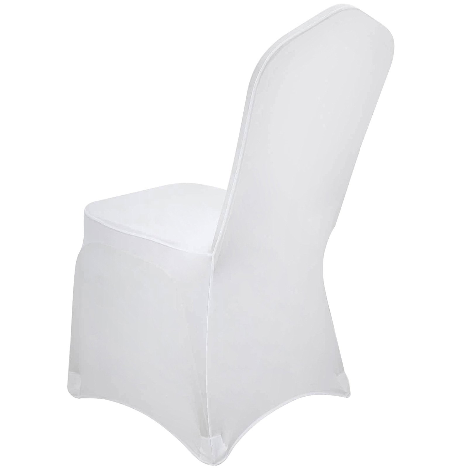 VEVOR Stretch Spandex Folding Chair Covers, Universal Fitted Arched Front Cover, Removable Washable Protective Slipcovers, for Wedding, Holiday, Banquet, Party, Celebration, Dining (50PCS White)