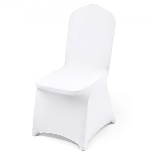 VEVOR Stretch Spandex Folding Chair Covers, Universal Fitted Chair Cover, Removable Washable Protective Slipcovers, for Wedding, Holiday, Banquet, Party, Celebration, Dining (50PCS White)