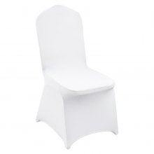 VEVOR 50 kpl tuolinpäälliset Wedding Spandex valkoiset tuolinpäälliset Stretch-kangas Irrotettavat, pestävät suojaavat päälliset hääjuhlaseremoniaan (tasainen, 50 kpl)