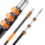 VEVOR Telescopic Extension Pole, 3.8-12 FT Multi-Purpose Extendable Pole, Sturdy Aluminum Alloy Paint Pole Extension with Flip-Lock Design, High Reach Roller Stick for Painting, Dusting and Cleaning