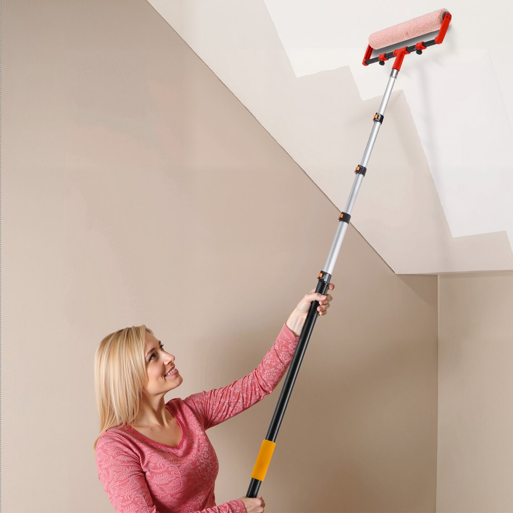 VEVOR Telescopic Extension Pole, 4.66-19 FT Multi-Purpose Extendable Pole, Sturdy Aluminum Alloy Paint Pole Extension with Flip-Lock Design, High Reach Roller Stick for Painting, Dusting and Cleaning
