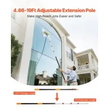 Telescopic Extension Pole 4.66-19 FT Multi-Purpose for Painting Cleaning