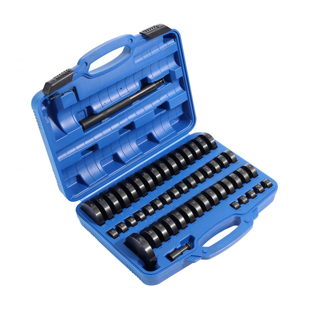 VEVOR 52PCS Custom Bushing Bearing & Seal Driver Set, Transmission Wheel Axle Bearing Race, Seal Driver Installer Remover, 18-65mm & 74mm Metric Discs Bush Removal Puller Bearing Press Tool Kit
