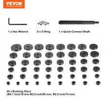 VEVOR 52 piezas Kit de prensa de buje personalizado Kit de sello de carrera de rodamiento de rueda de transmisión
