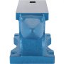 front view of blue VEVOR single horn anvil with square hardy hole