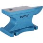 blue VEVOR single horn anvil with flat top and squared base.