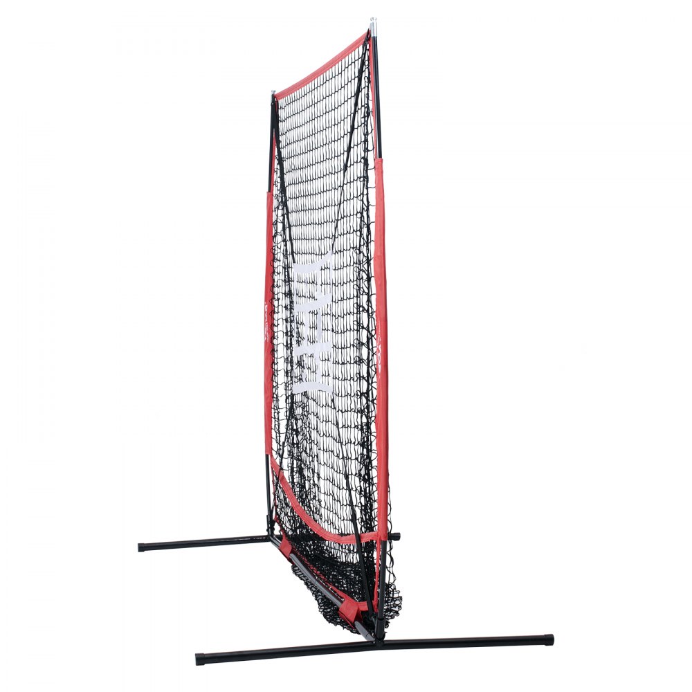 VEVOR 5x5 Baseball Softball Practice Net, Portable Baseball Training Net for Hitting Batting Catching Pitching, Backstop Baseball Equipment with Bow Frame, Carry Bag, Strike Zone, Ball, Batting Tee