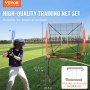 VEVOR 5x5 ft Baseball Softball Practice Net, Portable Baseball Training Net for Hitting Batting Catching Pitching, Backstop Baseball Equipment with Bow Frame, Carry Bag, Strike Zone, Ball, Batting Tee