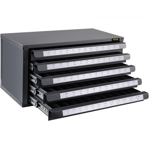 VEVOR Tap Dispenser Cabinet, Five-Drawer Tap Dispenser, Tap Organizer Cabinet Cold Rolled Steel, 60- Compartment Tap Dispenser and Organizer Cabinet Holder for Machine Screw Sizes #2-56 to #12-28