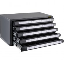 VEVOR Tap Dispenser Cabinet, Five-Drawer Tap Dispenser, Tap Organizer Cabinet Cold Rolled Steel, 60- Compartment Tap Dispenser and Organizer Cabinet Holder for Machine Screw Sizes #2-56 to #12-28