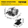 VEVOR BS-0 Precision Dividing Head, Οριζόντια Διαιρετική κεφαλή με τσοκ 3 σιαγόνων, MT2 Tailstock BS-0 5" Semi Universal Dividing Head for Milling Gear cutting