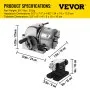 VEVOR BS-0 Precision Dividing Head, Horizontal Dividing Head with 3-Jaw Chuck, MT2 Tailstock BS-0 12.7 cm Semi Universal Dividing Head for Milling Machine Mill Gear Cutting