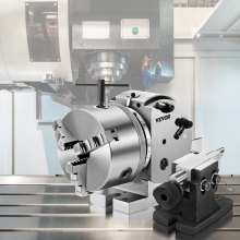 VEVOR BS-0 Precision Dividing Head, Horizontal Dividing Head with 3-Jaw Chuck, MT2 Tailstock BS-0 5" Semi Universal Dividing Head for Milling Machine Mill Gear Cutting