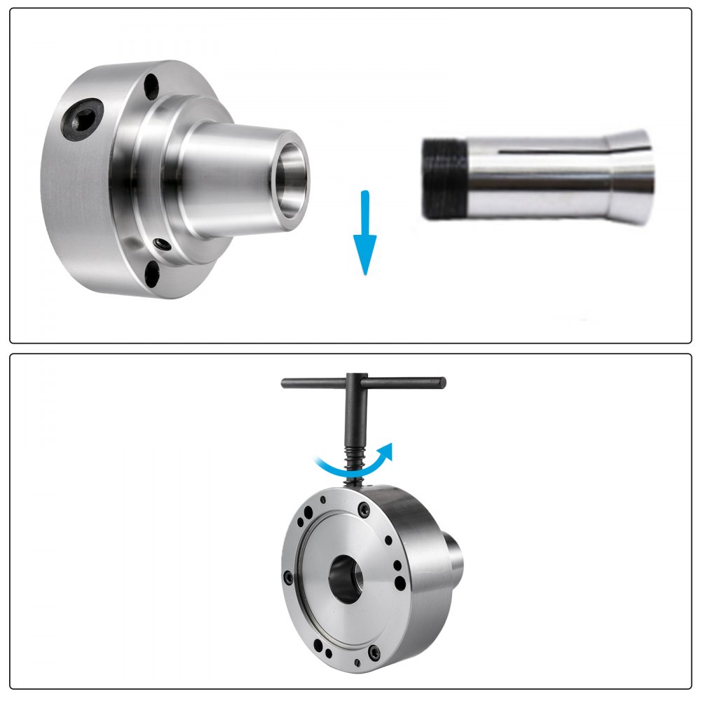 VEVOR Router Collet Set 5C with Semi-Finished Collet Adapter 1” Collet Nut Dia.