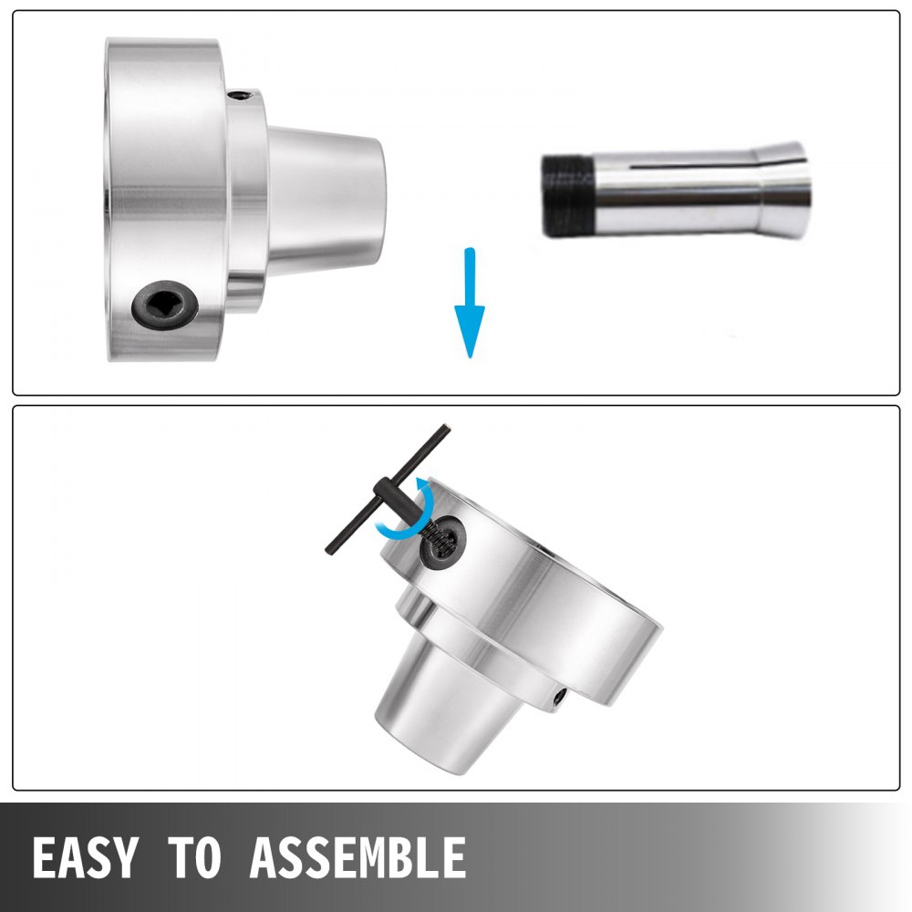 Router Collet Set 5c, Collet Adapter 6000 Rpm, Plain Back Chuck With A Backplate