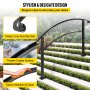 VEVOR Rampes pour marches extérieures, s'adaptent à une rampe d'escalier extérieure de 1 ou 5 marches, rampe en fer forgé noir, rampe flexible pour porche avant, rampes de transition pour marches en béton ou escaliers en bois