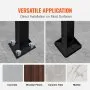 VEVOR Handrails for Outdoor Steps, Fit 1 or 5 Steps Outdoor Stair Railing, Black Wrought Iron Handrail, Flexible Front Porch Hand Rail, Transitional Handrails for Concrete Steps or Wooden Stairs