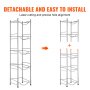 VEVOR 5 Tiers Water Jug Holder Single Row Water Bottle Rack for 5 Bottles Storage Detachable Heavy Duty Water Jug Organizer Stand for Home Office Kitchen Silver, Detachable Water Storage Shelf Organizer for Home Living Room Office