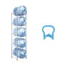 VEVOR 5 Tiers Water Jug Holder Single Row Water Bottle Rack for 5 Bottles Storage Detachable Heavy Duty Water Jug Organizer Stand for Home Office Kitchen Silver, Detachable Water Storage Shelf Organizer for Home Living Room Office