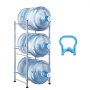 VEVOR - Soporte para jarra de agua de 3 niveles, estante para botellas de agua de una sola fila para 3 botellas, color plateado