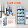 VEVOR 5-Tier Water Jug Holder Double Row Water Bottle Rack for 10 Bottles Black