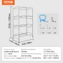 VEVOR 4 Tiers Water Jug Holder, 5 Gallon Water Bottle Holder, Double Row Water Bottle Rack for 8 Bottles, Heavy Duty Water Jug Rack for Kitchen, Office, Living Room, Silver