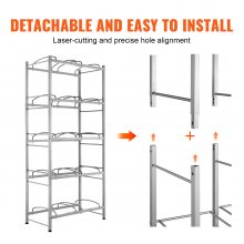 VEVOR - Soporte para jarras de agua de 5 niveles, doble fila, para 10 botellas, color gris plateado