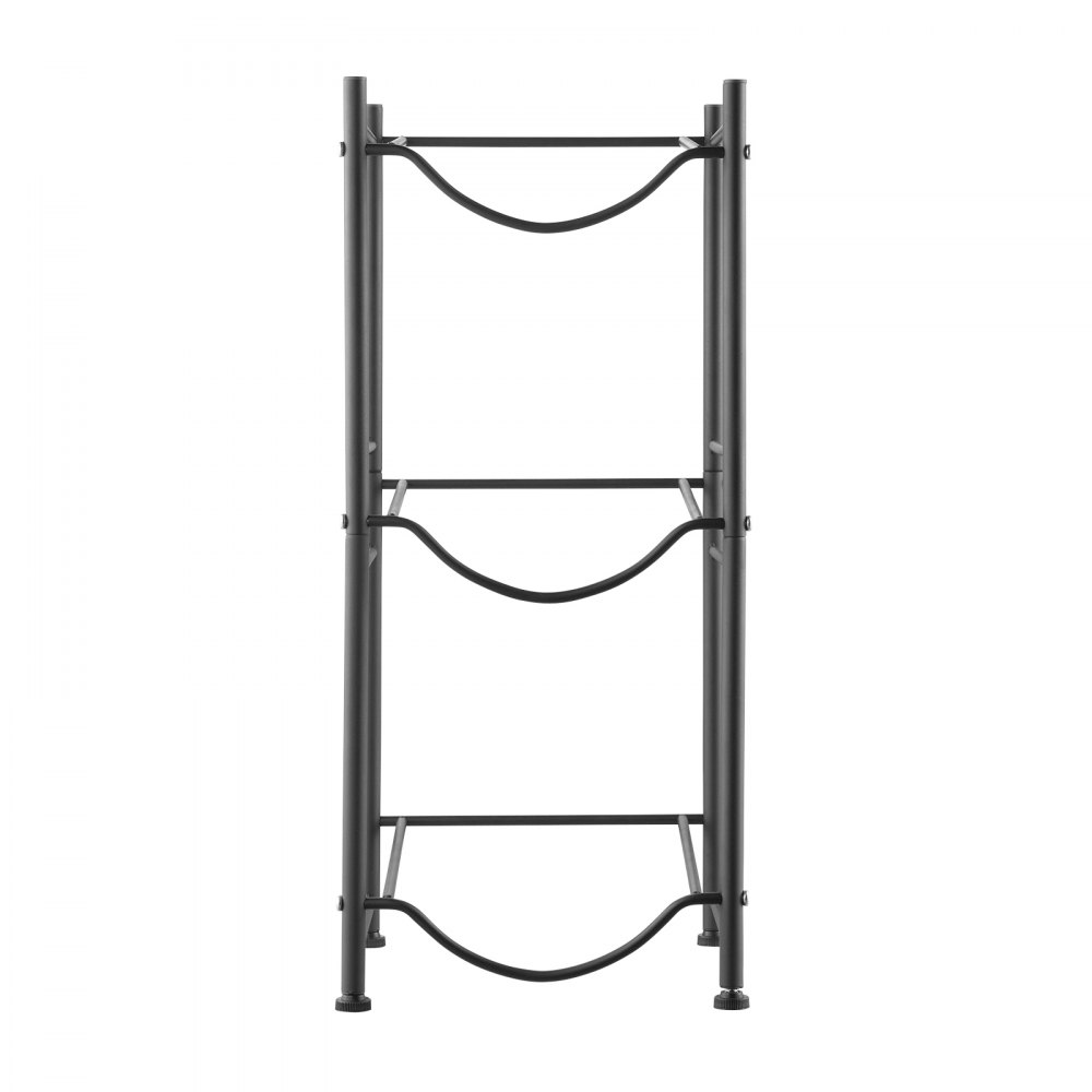 VEVOR 3 Tiers Water Jug Holder, 5 Gallon Water Bottle Holder, Single Row Water Bottle Rack for 3 Bottles, Heavy Duty Water Jug Rack for Kitchen, Office, Living Room, Black