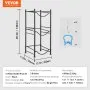 VEVOR 3 Tiers Water Jug Holder, 5 Gallon Water Bottle Holder, Single Row Water Bottle Rack for 3 Bottles, Heavy Duty Water Jug Rack for Kitchen, Office, Living Room, Black