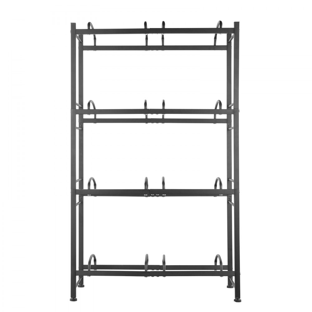 VEVOR 4 Tiers Water Jug Holder, 5 Gallon Water Bottle Holder, Double Row Water Bottle Rack for 8 Bottles, Heavy Duty Water Jug Rack for Kitchen, Office, Living Room, Black